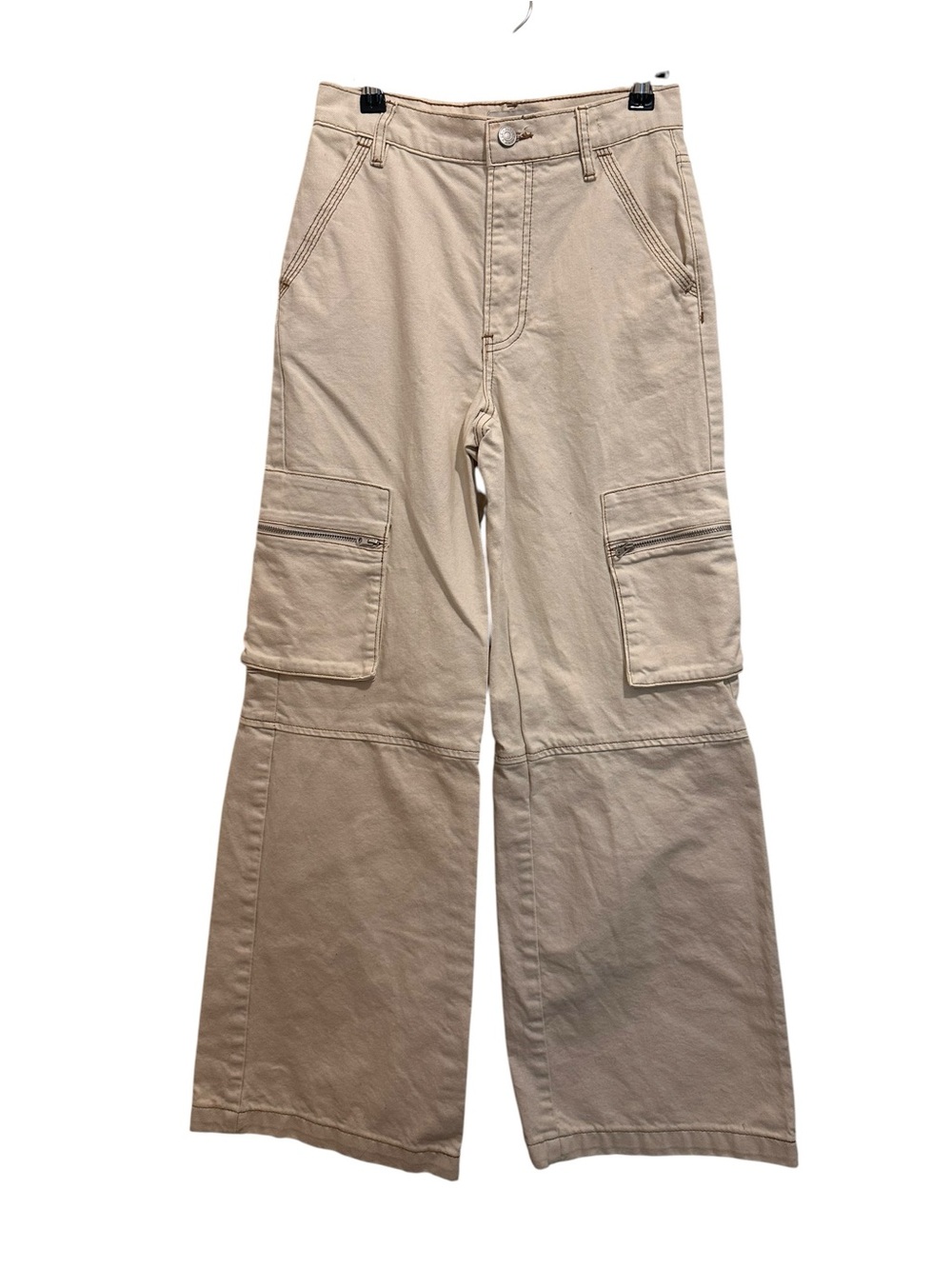 PacSun Beige Wide-Leg Cargo Pants